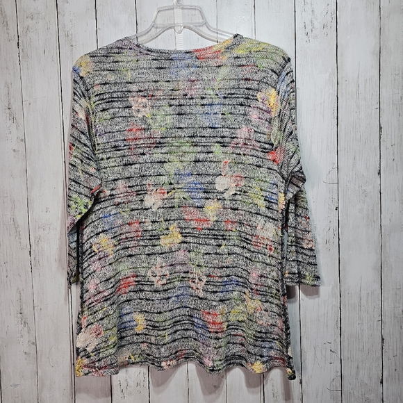 SOFT SURROUNDINGS Women's Knit Floral Print Pullover V-Neck Sweater Size 1X. - Picture 6 of 6